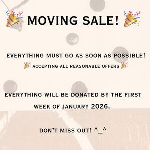 🎉 moving sale! 🎉